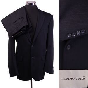 Pronto Uomo Men’s Suit 2 Button 2 Piece Suit 44L Dark Pants 39R Dark Gray